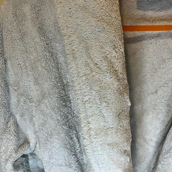 Para hute Off White Light Grey Cotton Robe Size Medium - Picture 3 of 7